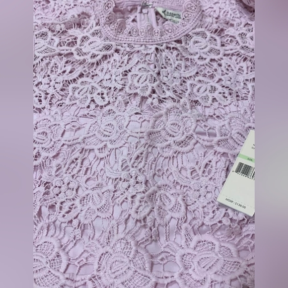 NANETTE LEPORE, Fanciful Mock Neck Lace Dress, NWT. - Picture 4 of 4